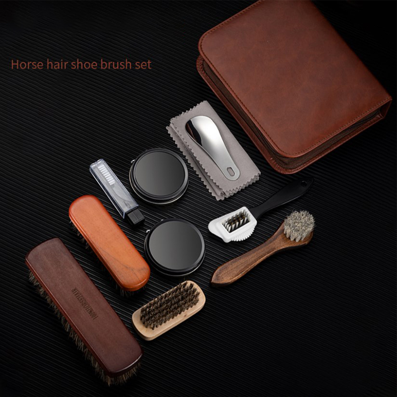 HorseHair Shoe Brush Set Leath - Sneaker Care Spray recension och pris