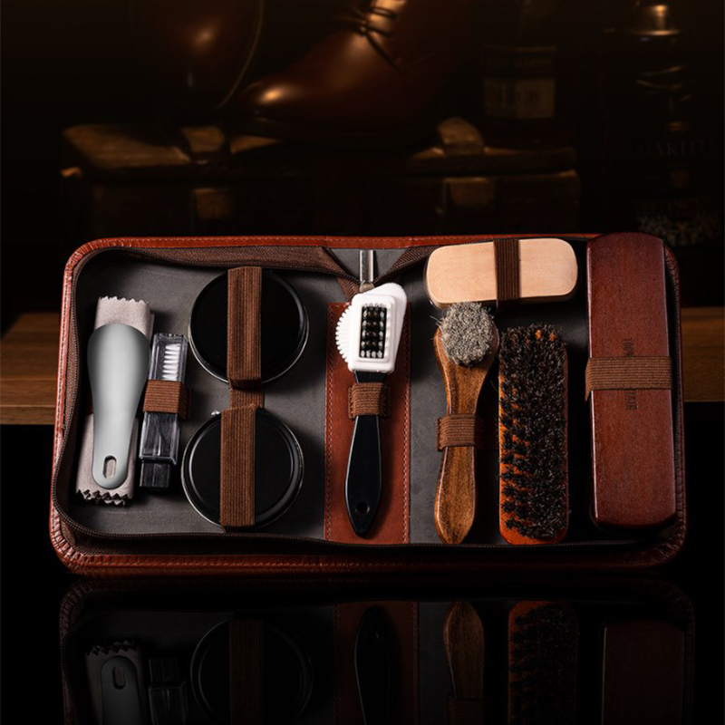 HorseHair Shoe Brush Set Leath - Sneaker Care Spray recension och pris